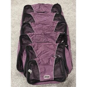 eBAGS Packing Cubes Purple Set of 6 Lightweight Zippered Travel Bags Nylon Mesh